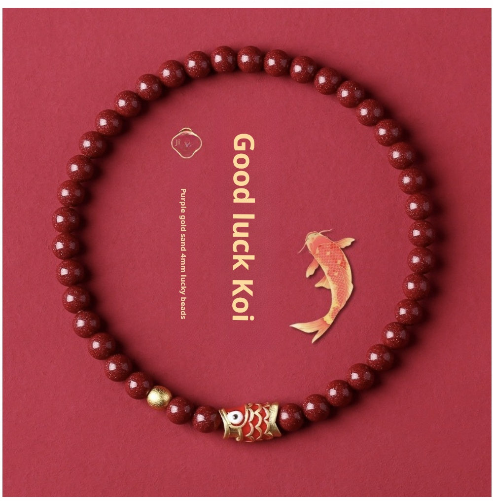 Lucky Purple Gold Sand ABB Good Luck Bead – "Fortune Koi" Edition